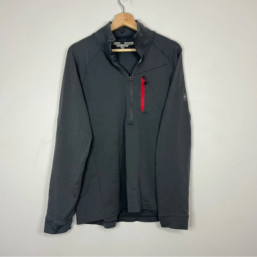 Smartwool Gray Performance 1/4 Zip Pullover L - Picture 1 of 6